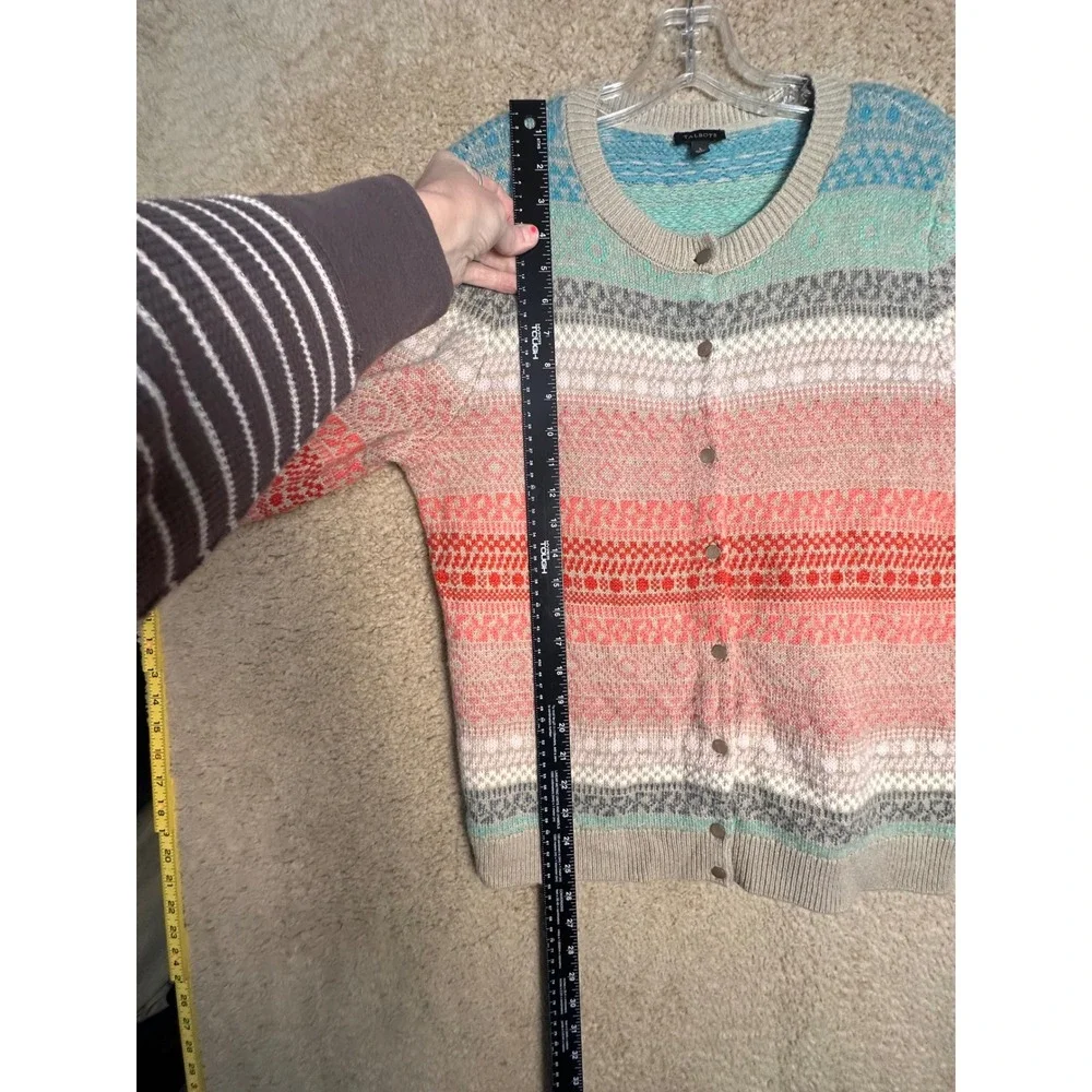 Talbots‎ Fair Isle Mohair Lambswool Blend Cardigan Sweater Women’s Large